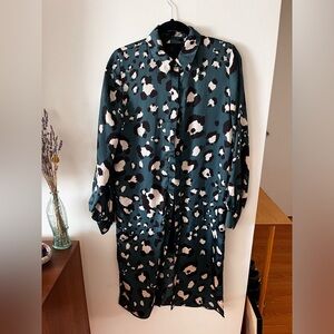 Green leopard print Duster